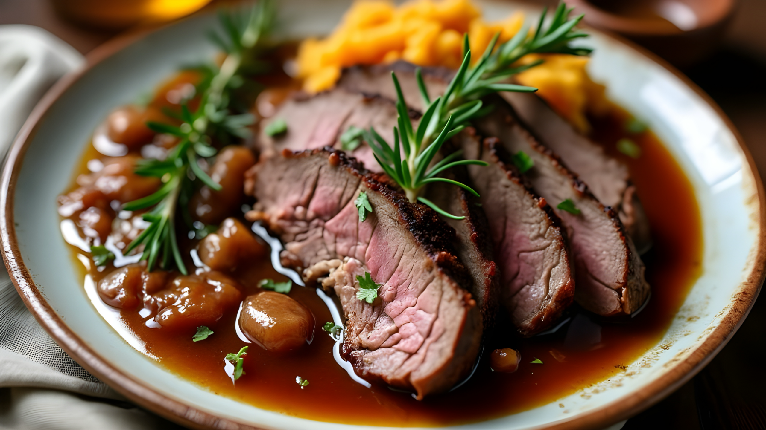 Ein korrekt geschmorter Rinderbraten mit den passenden Beilagen dazu überzeugt die ganze Familie. 